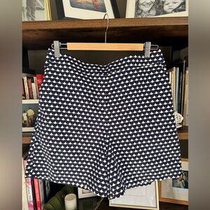 Boden Navy and White Geometric Shorts